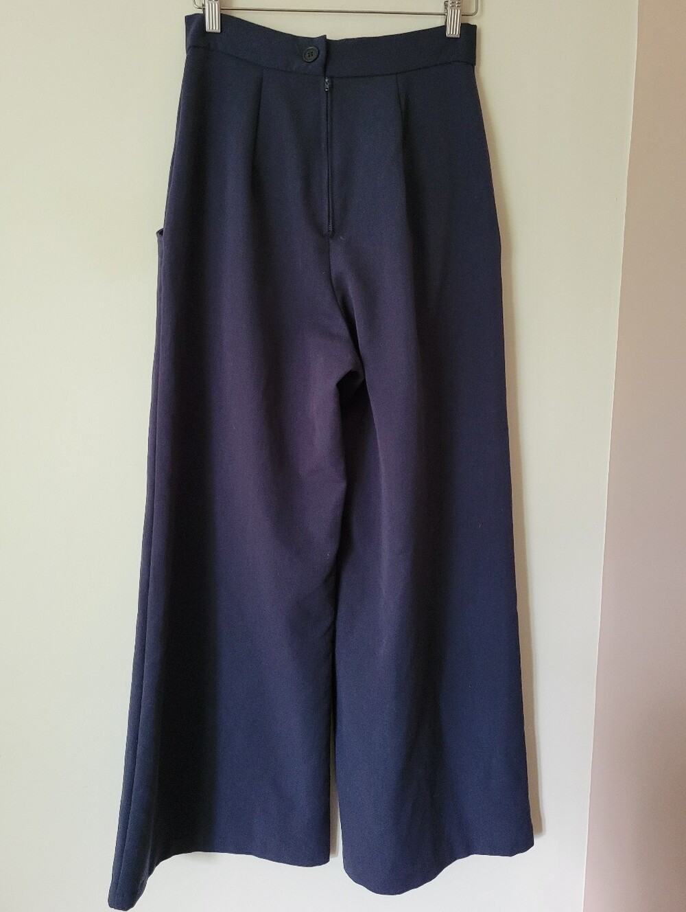 Hell Bunny Retro Carlie Swing Wide Leg Sailor Pants Navy Trousers Size Small - Picture 3 of 8